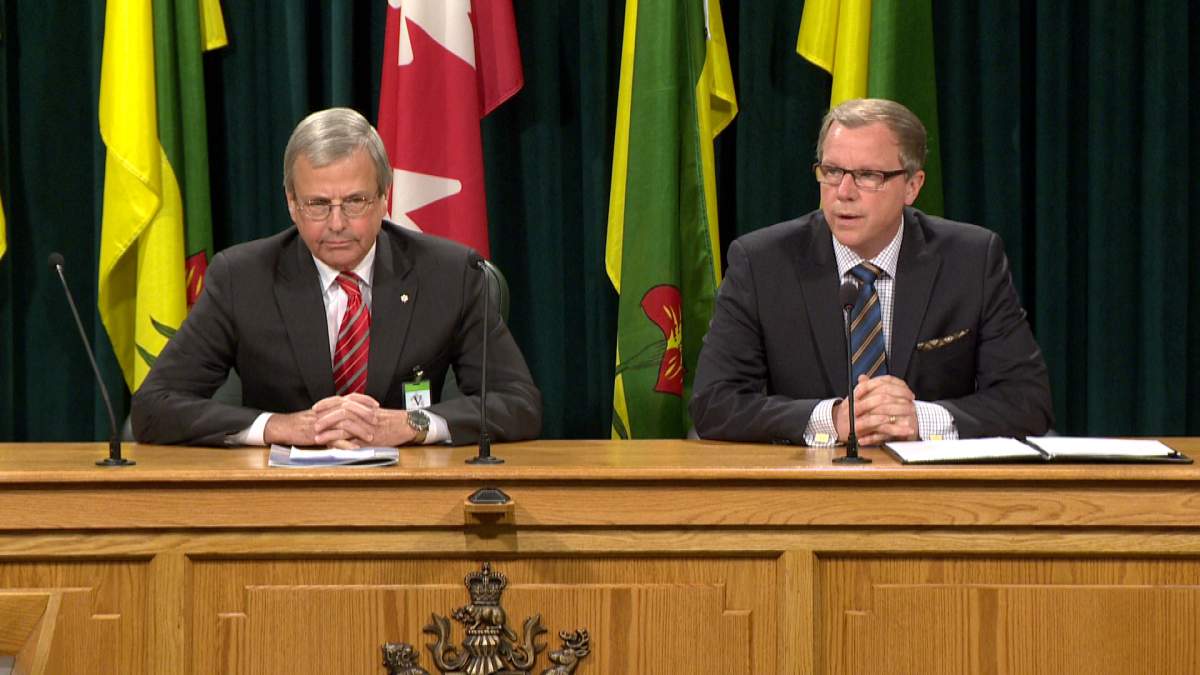 Saskatchewan Premier Brad Wall says he thinks it's a good idea for the province to try to save money for the future while also paying off the debt.