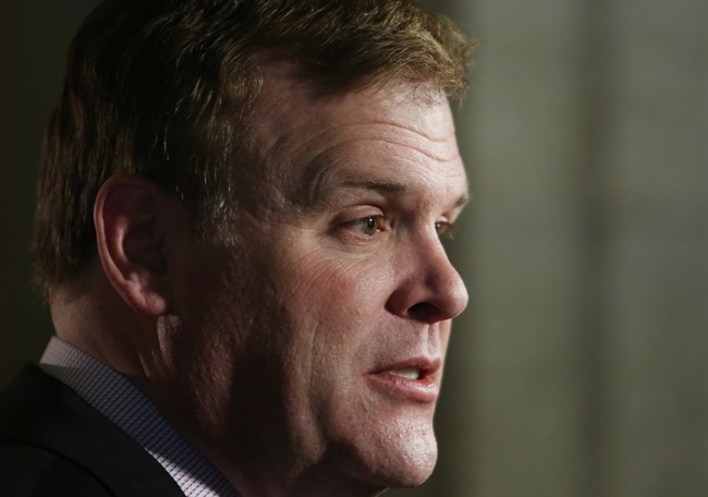 Canadian Foreign Affairs Minister John Baird talks to reporters about the agreement concerning Iran's nuclear program, on Parliament Hill in Ottawa, Sunday, November 24, 2013.