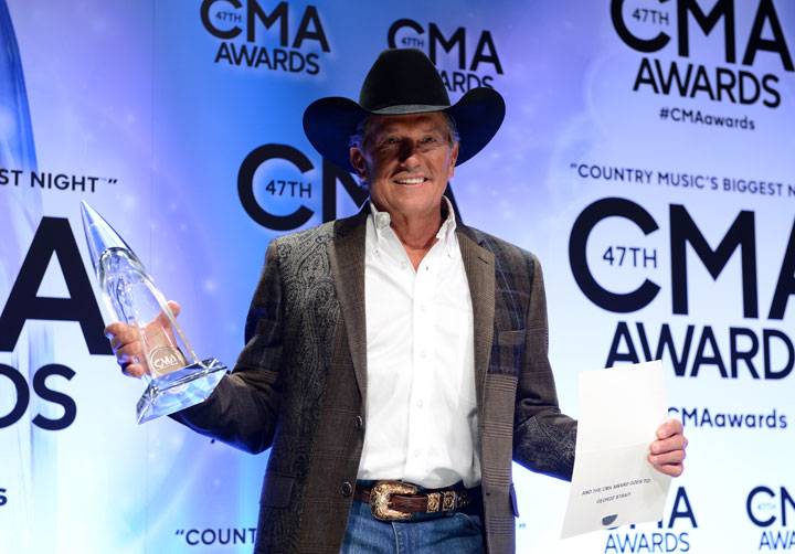 George Strait backstage at the CMA Awards on Nov. 6, 2013.
