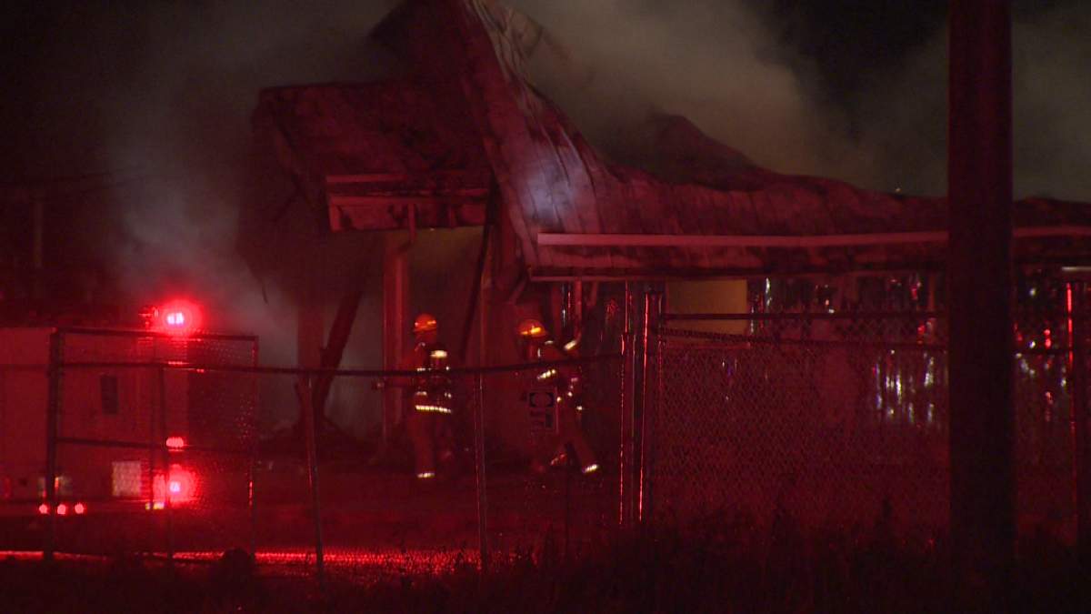 RCMP are investigating after a funeral chapel caught fire in Headingley, Man., Friday.