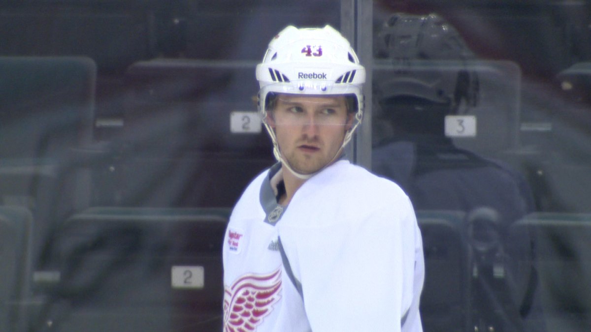 St. Andrews' product Darren Helm practices at MTS Centre Monday, November 4, 2013.