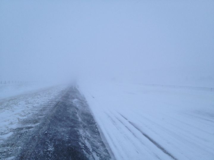 Conditions on the QEII near Crossfield Saturday, November 16, 2013.