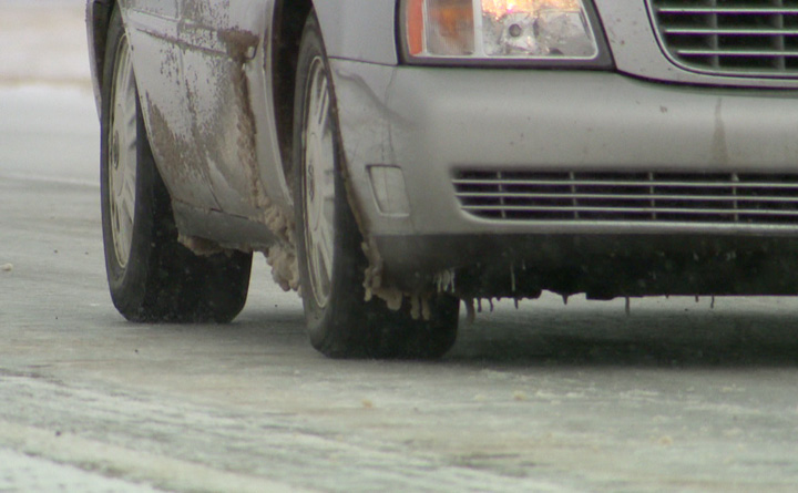 Freezing rain makes for slippery and dangerous roads in southern Saskatchewan.