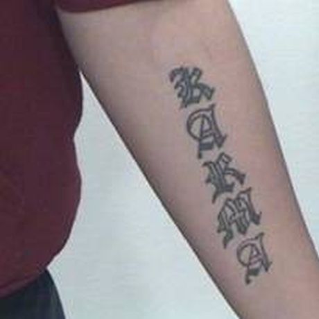 Iturriaga has the word ‘karma’ tattooed on his left forearm.