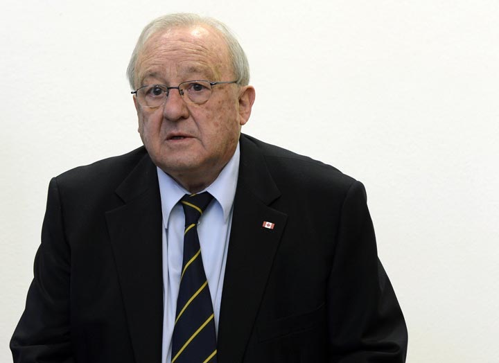 German-Canadian arms dealer Karlheinz Schreiber waits for the start of proceedings at the regional court in Augsburg, southern Germany, on February 26, 2013. 
