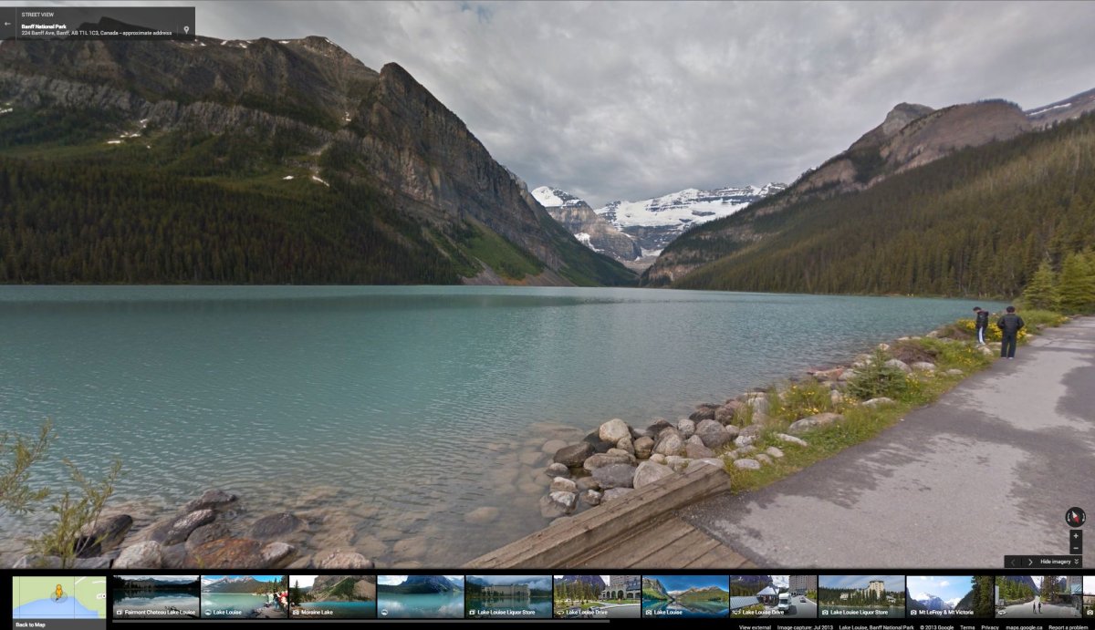 Screen capture of Lake Louise from Google Maps.