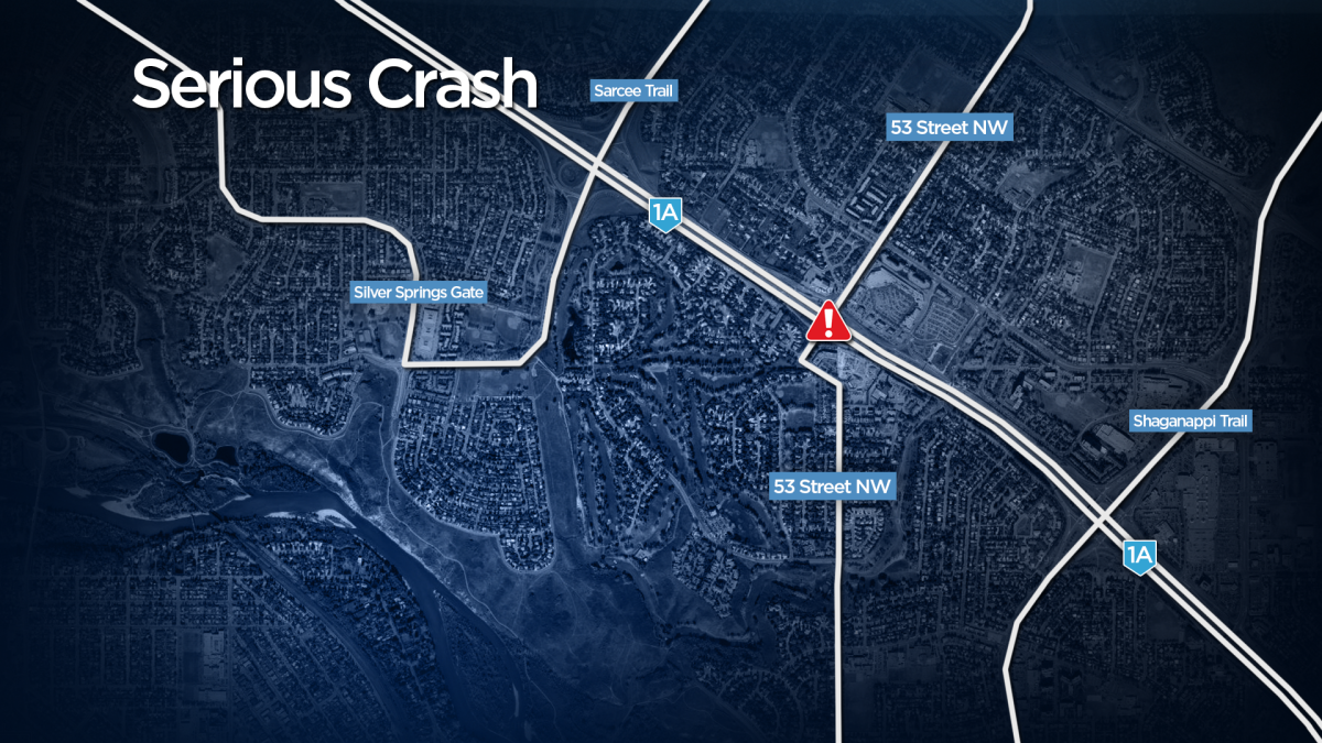 A man was rushed to hospital with serious injuries after a crash on Crowchild Trail.
