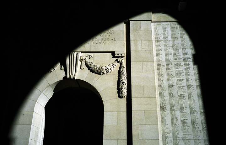 The names of more than 57,000 soldiers who died and have no known grave are engraved on the Menin Gate at Ypres, Belgium.