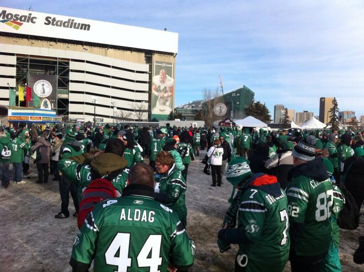 A sea of green surged into the stands for the 101st CFL championship Sunday, November 24, 2013.