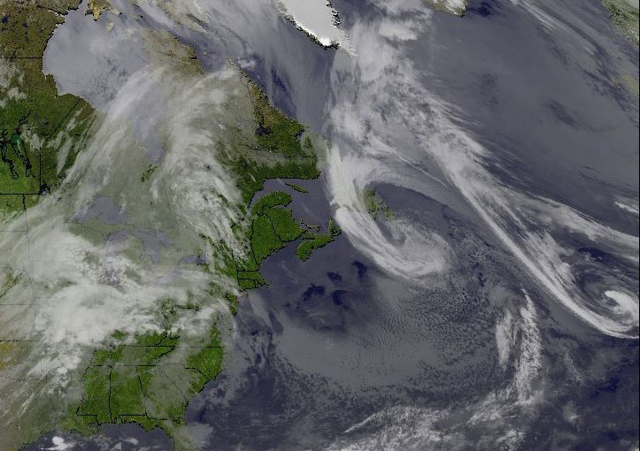 The low pressure system over Newfoundland on Thursday morning.