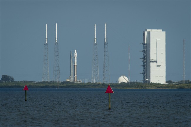 The United Launch Alliance Atlas V rocket with NASA’s Mars Atmosphere and Volatile Evolution (MAVEN) spacecraft onboard is seen at the Cape Canaveral Air Force Station Space Launch Complex 41, Sunday, Nov. 17, 2013, Cape Canaveral, Fla.