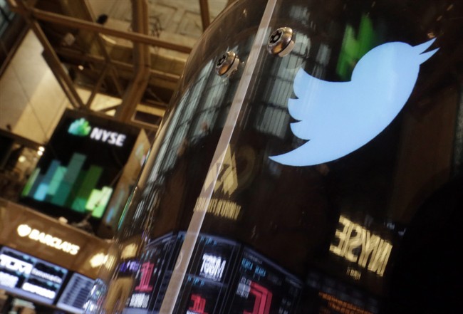 The Twitter bird logo is on an updated phone post on the floor of the New York Stock Exchange, Wednesday Nov. 6, 2013.