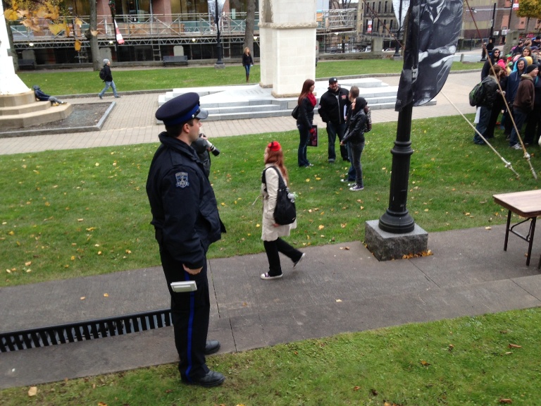 Halifax Regional Police kept a watchful eye on the line for refunds.