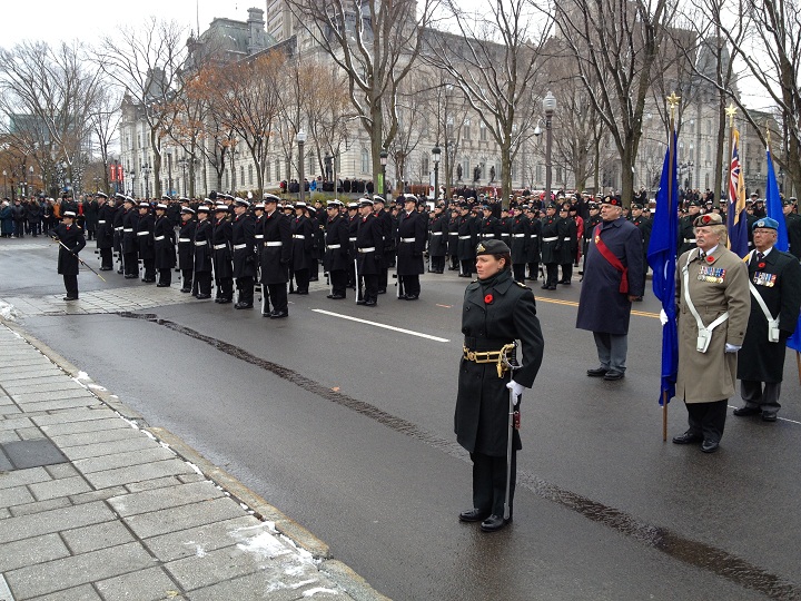 Hundreds gathered in Quebec City to honour fallen soldiers on November 11, 2013.