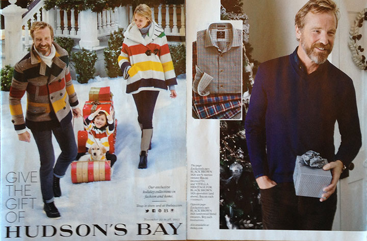 Rainer Andreesen appears on the front of, and inside, the latest Hudson's Bay flyer.