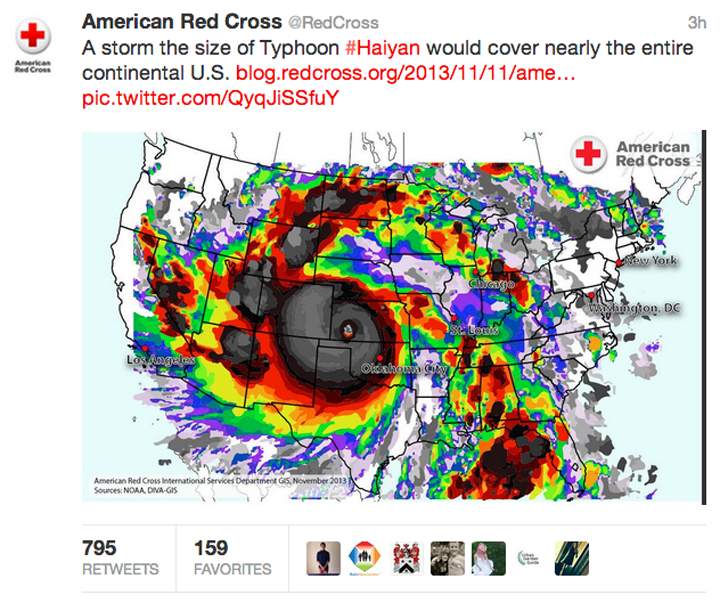 A screenshot of the Red Cross tweet. (Twitter.com)