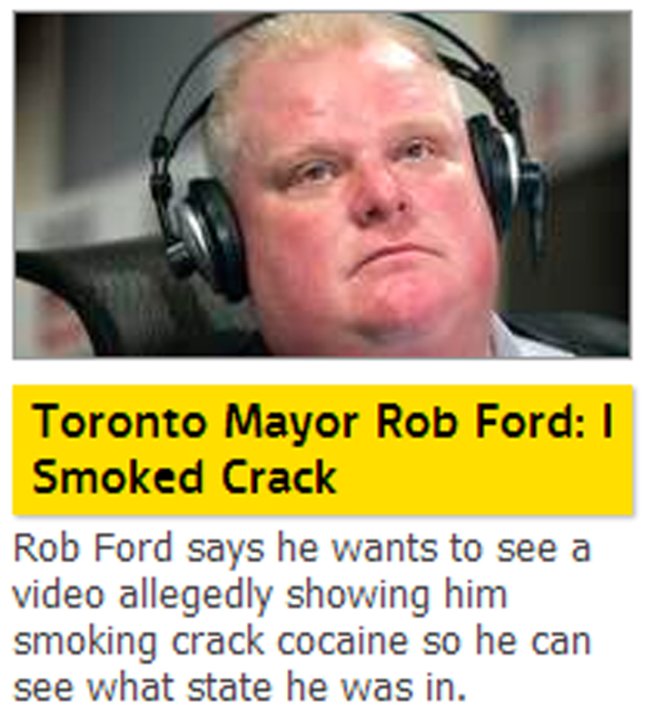 Rob Ford Crack Confession Makes Headlines Worldwide Globalnewsca