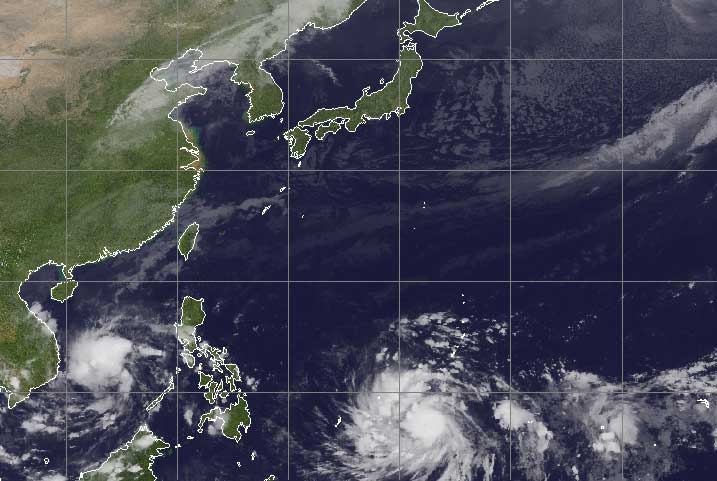 Two storms continue to push across the Pacific Ocean, affecting the Philippines .