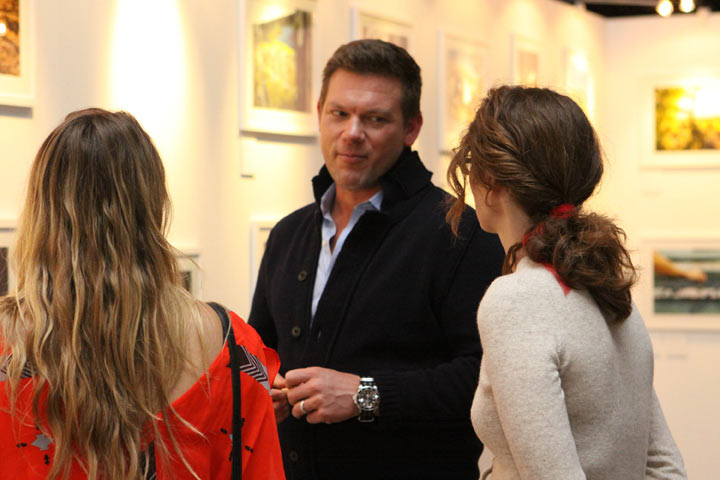 Chef Tyler Florence (centre) at the Canon PIXMA PRO City Senses Gallery in San Francisco.