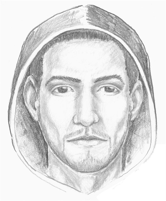 A composite sketch of the man believed to be behind a series of sexual assaults at the University of British Columbia's Vancouver campus. 