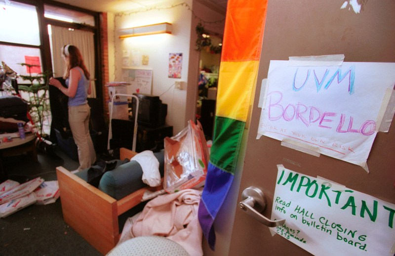 An unidentified student packs up her belongings for the end of the semester in a suite called 'A room of our own' at the University of Vermont. At the University students who elect to change their names and/or pronouns on class rosters now can choose from she, he and ze, as well as the option of being referred to by only their names.