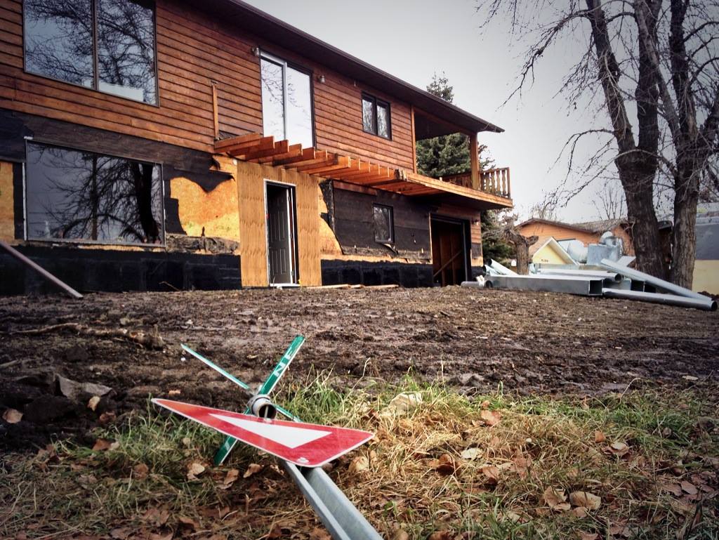 A flood damaged home in the community of Wallaceville in High River.
