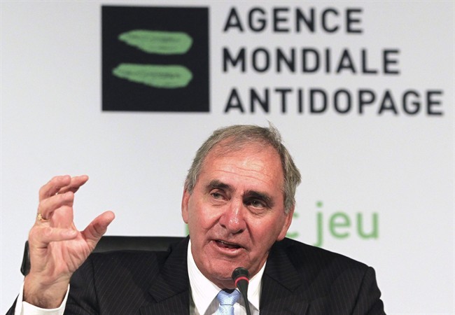 John Fahey, president of the World Anti-Doping Agency (WADA), speaks during a news conference in Johannesburg, South Africa, Tuesday, Nov. 12, 2013.