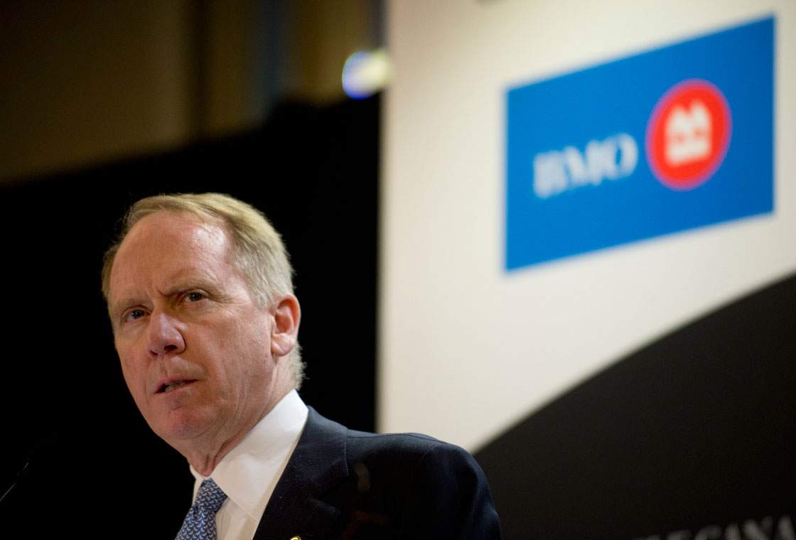 BMO Financial Group President and CEO William Downe speaks at a business luncheon in Montreal, Monday, April, 29, 2013. THE CANADIAN PRESS IMAGES /Graham Hughes