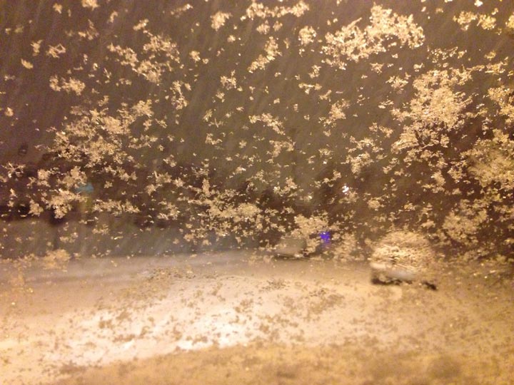 A sudden snow storm formed over Calgary late Sunday night prompting another warning to be issued to storm weary commuters. 