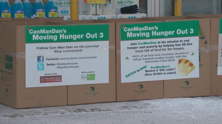 Can Man Dan camped out at Southbrook Sobeys to put an end to hunger.