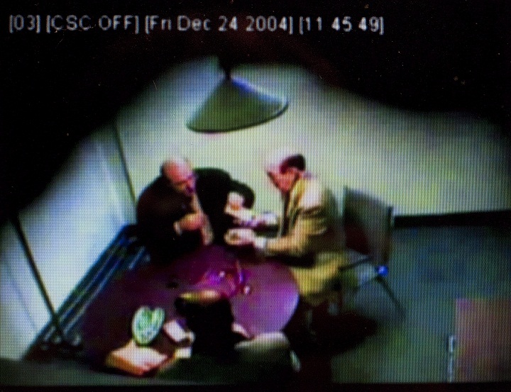 A photo taken in Montreal, Wednesday, September 26, 2012, from an RCMP surveillance video presented as evidence at the Charbonneau commission, an inquiry looking into corruption and collusion in Quebec's construction industry.