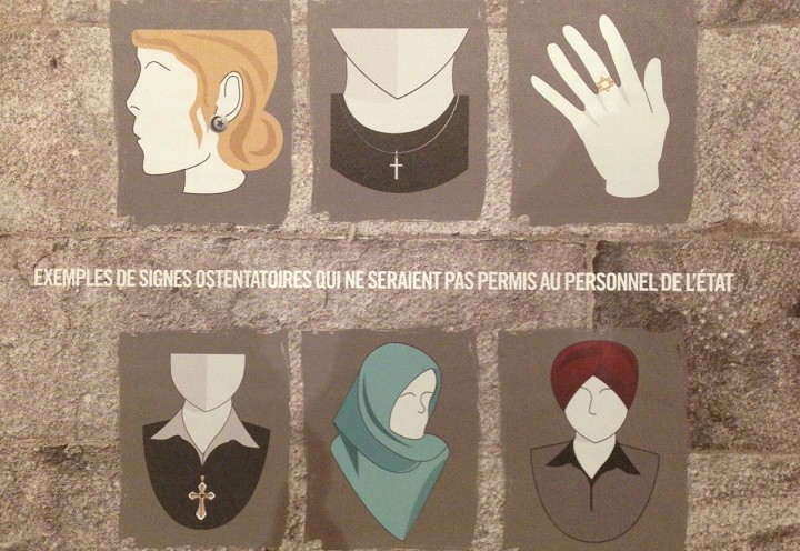 A glimpse of what conspicuous religious symbols the Quebec government suggests are acceptable and unacceptable.