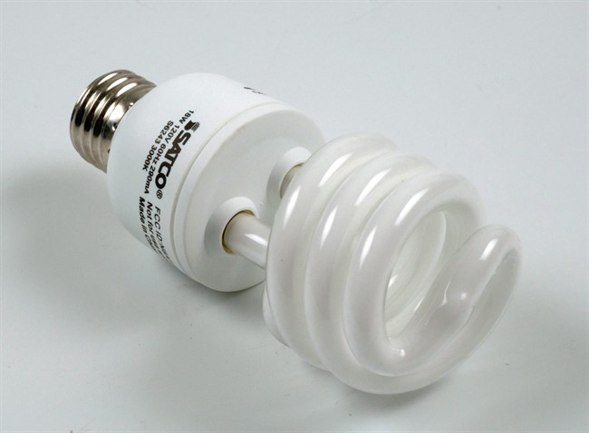 A compact fluorescent lightbulb is shown in a file photo.