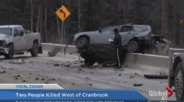 The force of the crash drove a SUV up on to a concrete barrier.