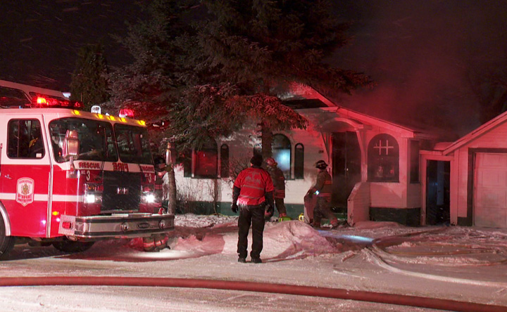 Woman sent to hospital with serious injuries after an evening house fire in Saskatoon.