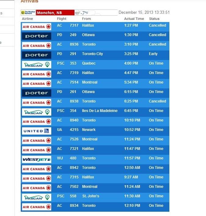 Flights in our region continue to be cancelled because of the storm.