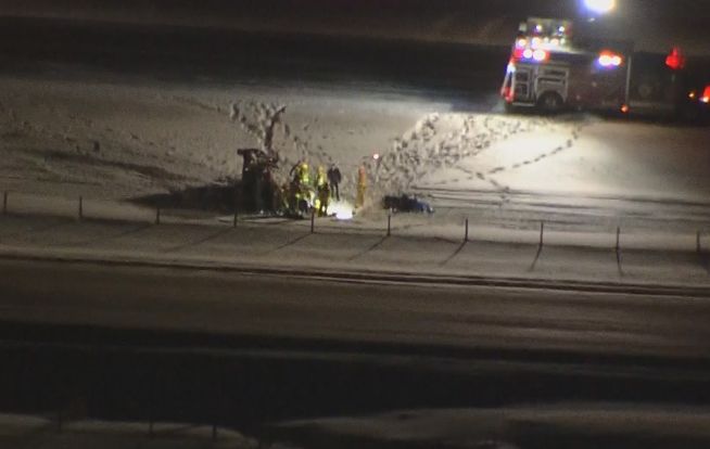 STARS Air Ambulance air lifted a woman to hospital following a rollover west of Edmonton, Monday, December 23, 2013. 