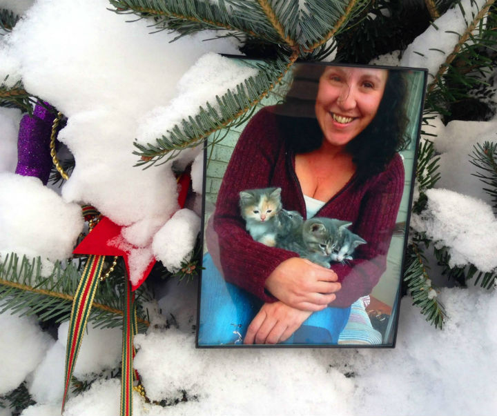 A Christmas tree memorial honouring the victims of the Lac-Megantic rail disaster