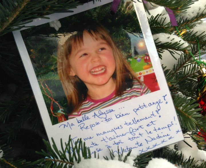 A Christmas tree memorial honouring the victims of the Lac-Megantic rail disaster