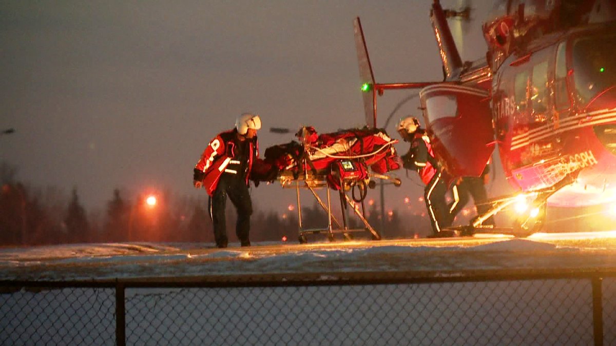 STARS Air Ambulance transporting a young girl to hospital on Sunday, December 22, 2013. 