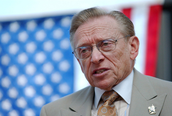 FILE- In this June 20, 2003 file photo, Larry Silverstein, president of Silverstein Properties and lease holder on the World Trade Center, discusses the rebuilding of the trade center during the 23rd annual BulidingsNY Show in New York. Silverstein was among the World Trade Center owners seeking additional money from aviation defendants to rebuild the site of the 2001 terrorist attacks.
