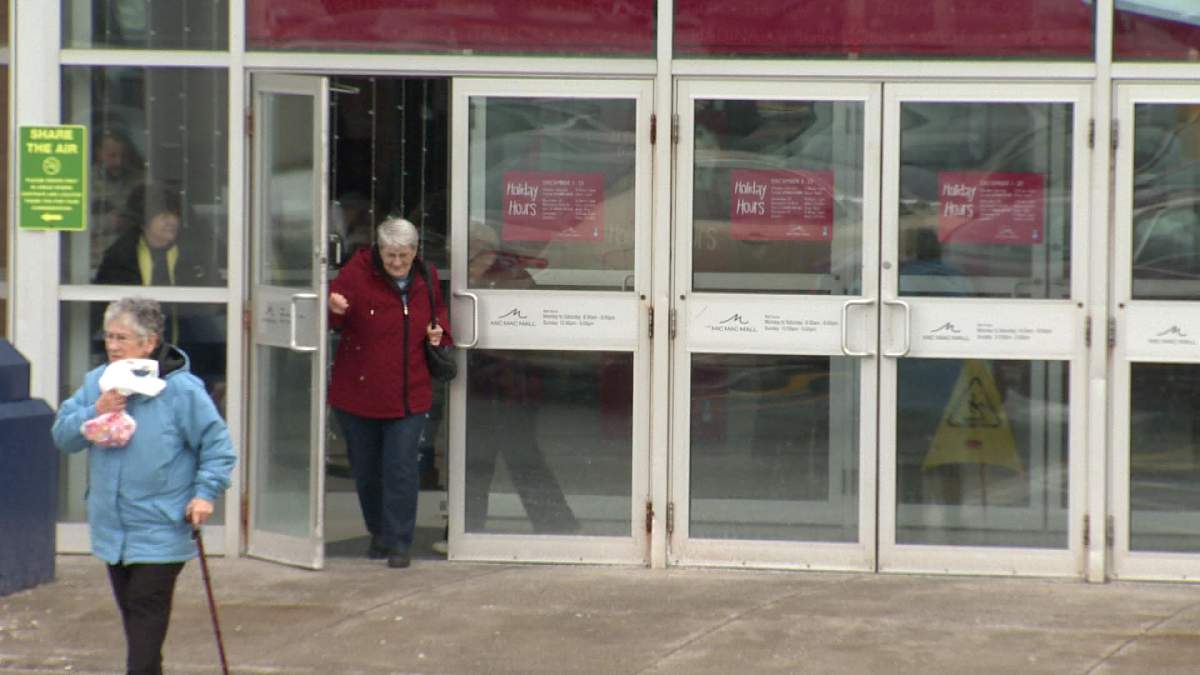 Many shoppers left Mic Mac Mall while power was out.