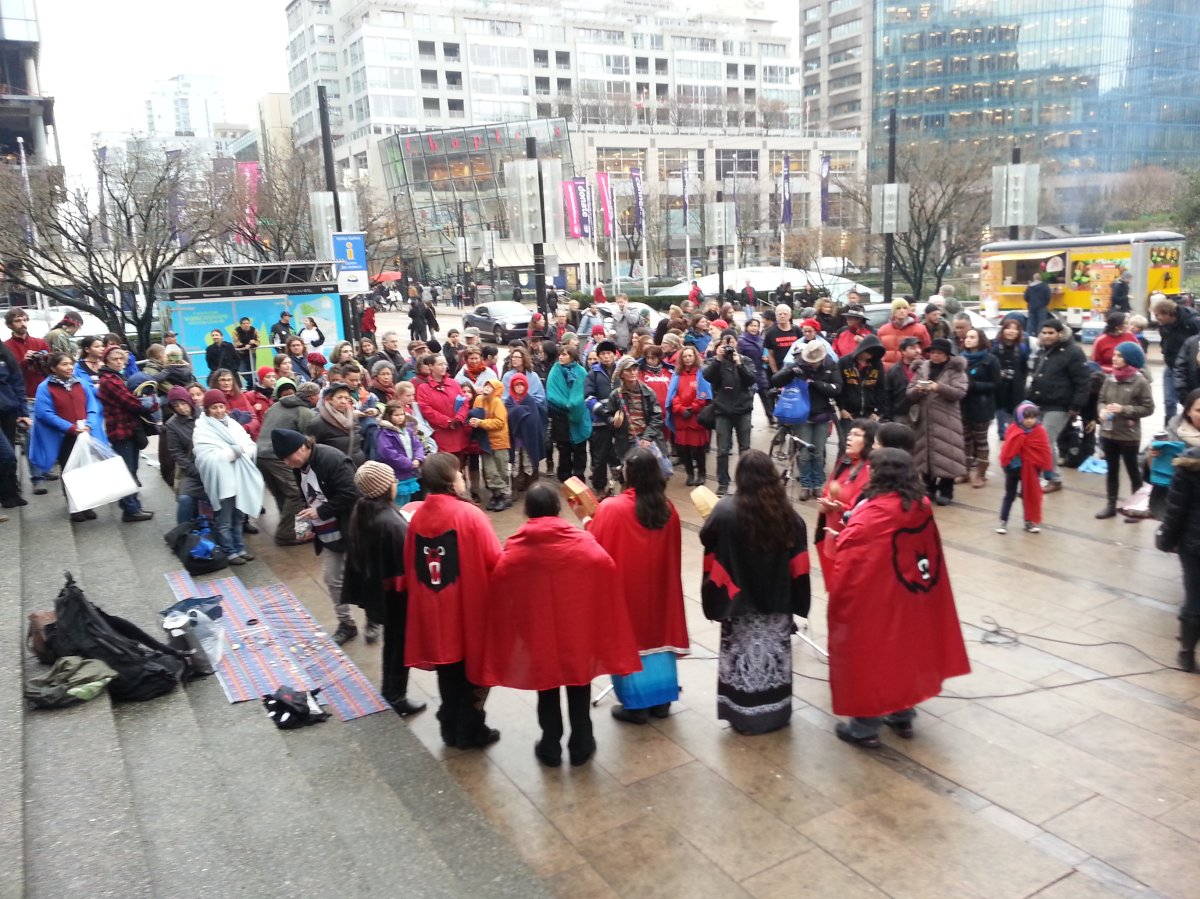 Protesters gather in Vancouver to voice opposition to New Prosperity mine - image