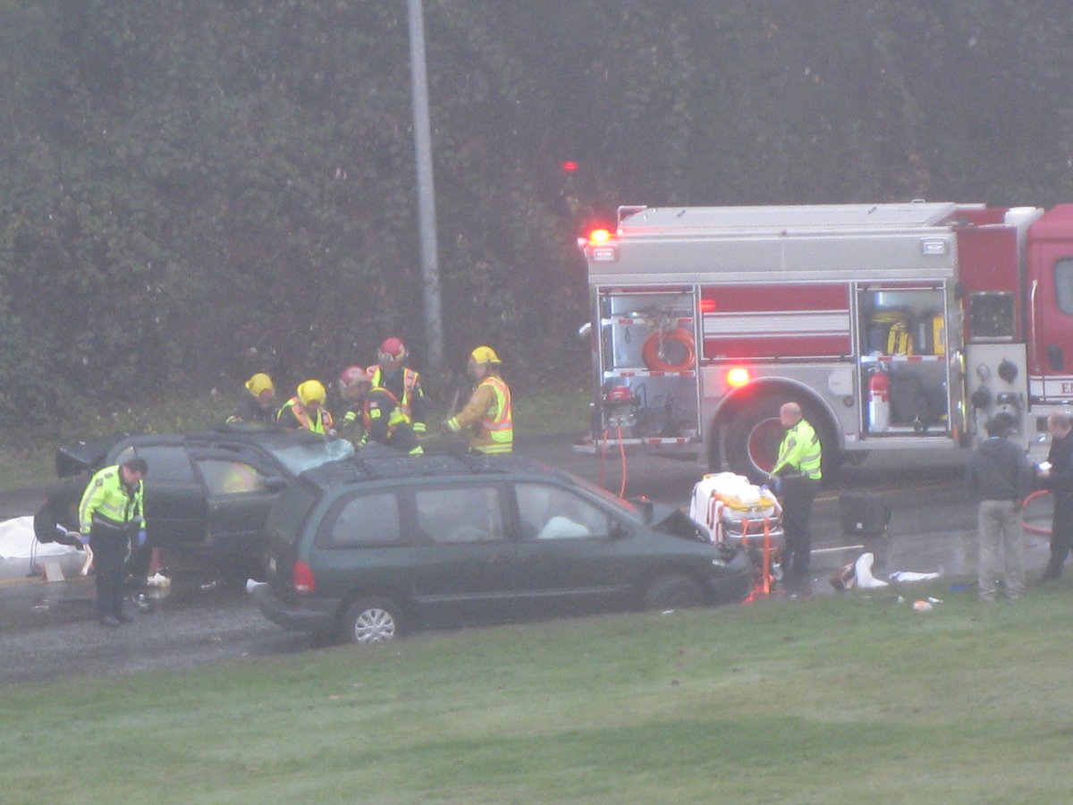 The scene of the crash in New Westminster. 