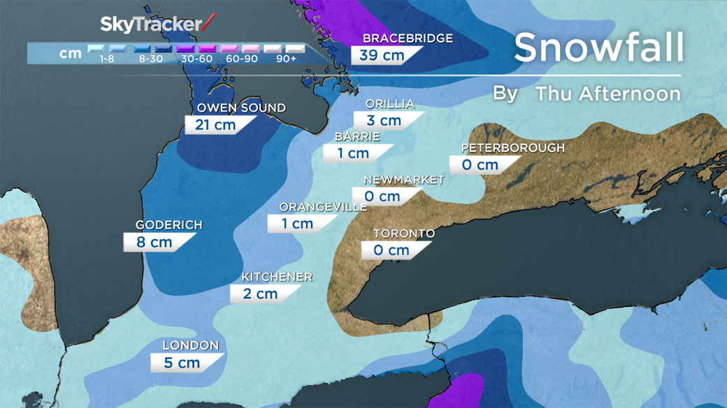 Southern Ontario is in for some significant snowfall in the next few days. Toronto will see the snow by the weekend.
