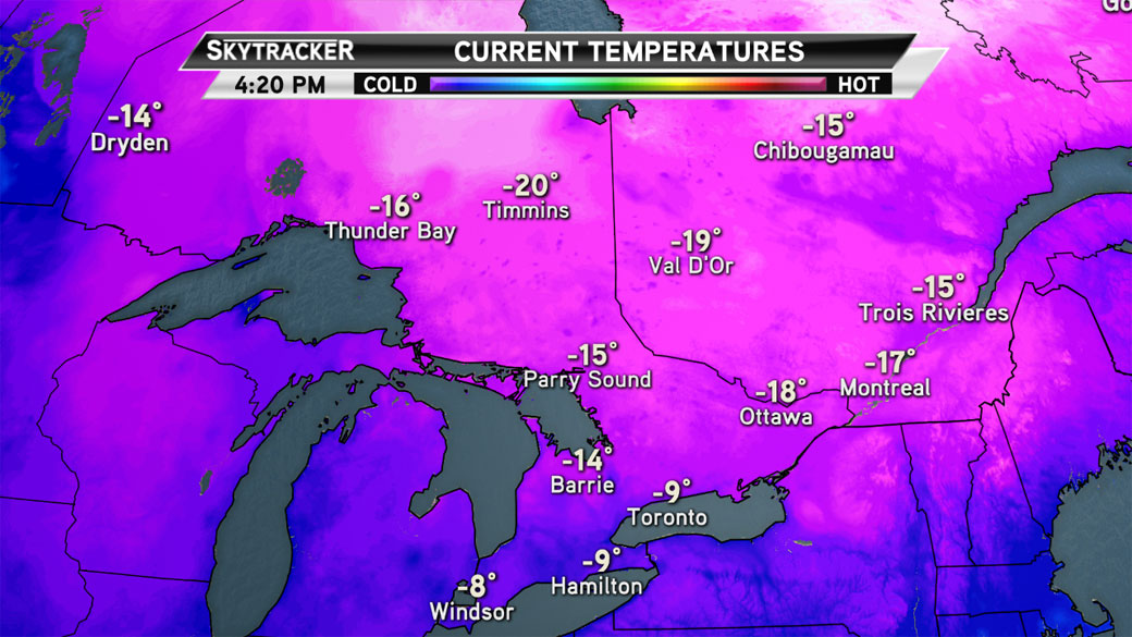 Cold Arctic air has descended on Ontario, but there is an end in sight. 