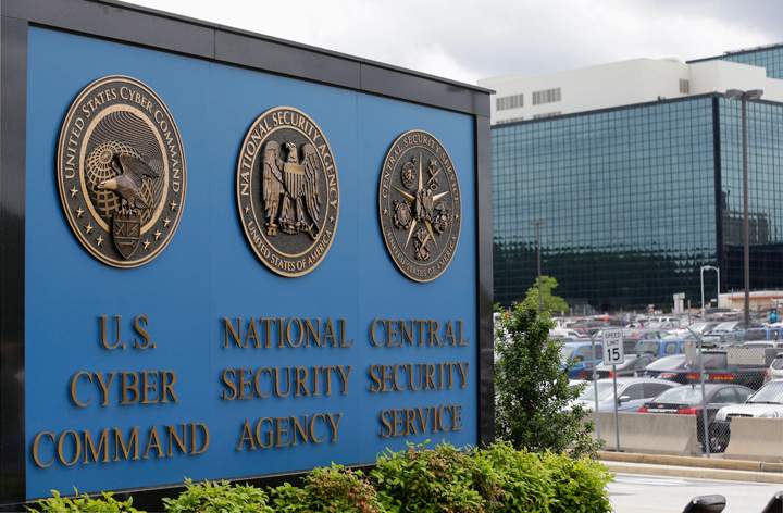 FILE - This June 6, 2013, file photo shows the sign outside the National Security Agency campus in Fort Meade, Md.