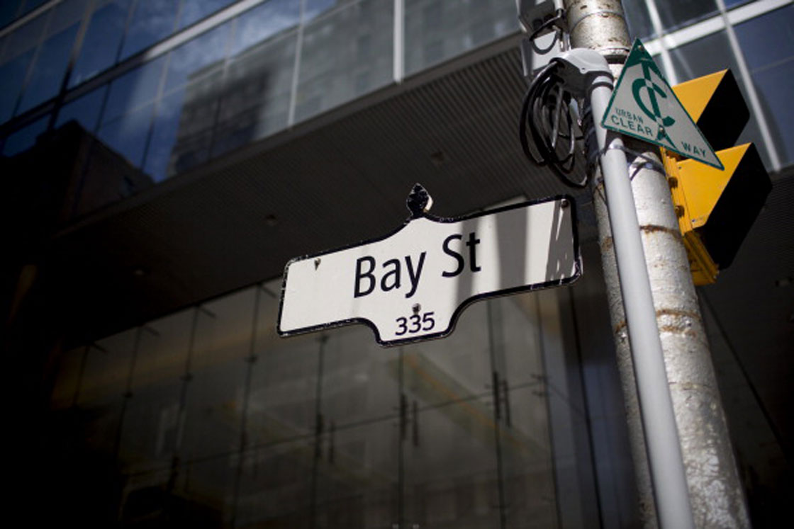Bay Street in the heart of Toronto's financial district is home to many of the country's highest paid individuals.