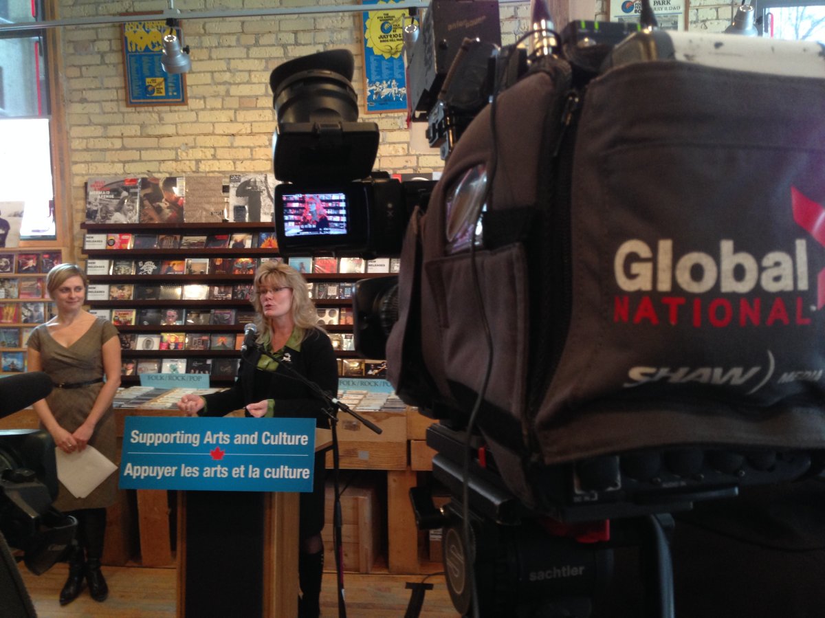 St. Boniface MP Shelly Glover at an announcement in Winnipeg on Wednesday.