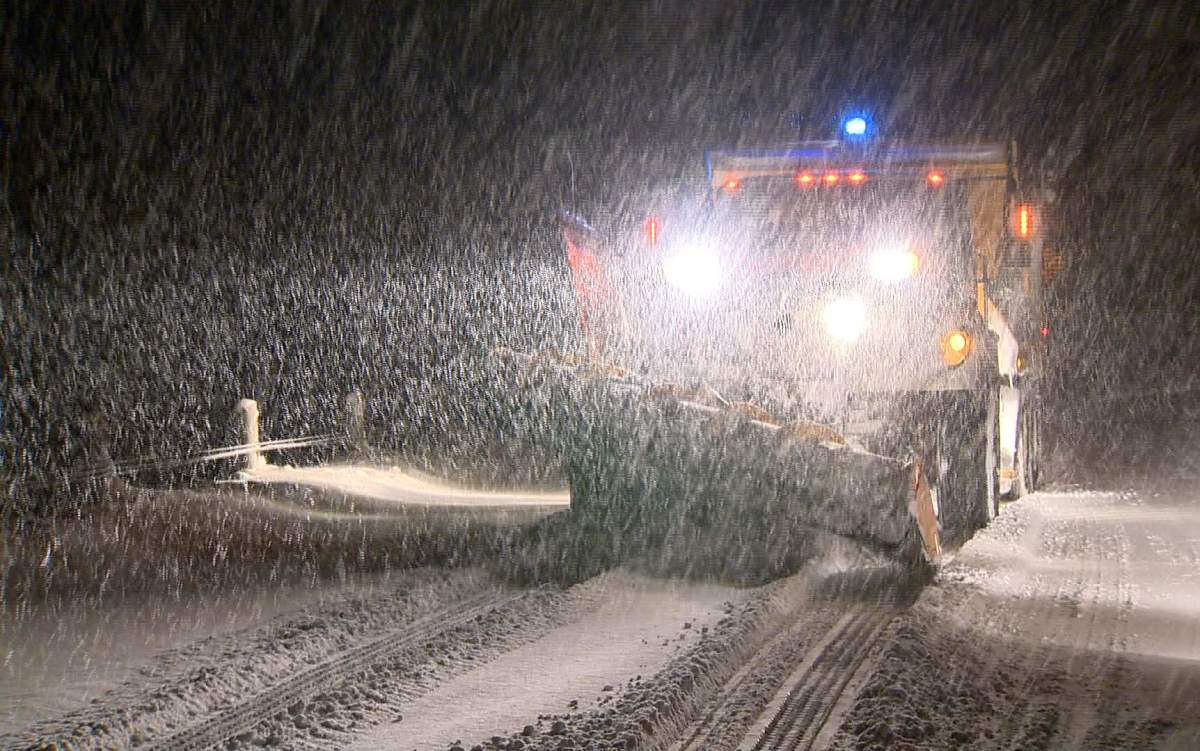 FILE-Snow squall near Highway 400 in Port Severn.